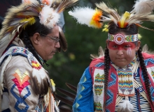 Dad and Son at Six Nations Powwow