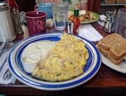 Egg Whites and Grits at Two Boots, Brooklyn, NY