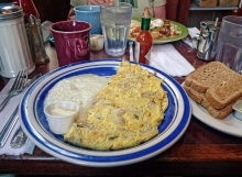 Egg Whites and Grits at Two Boots, Brooklyn, NY