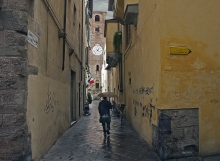 Lucca Clock Tower in Rain