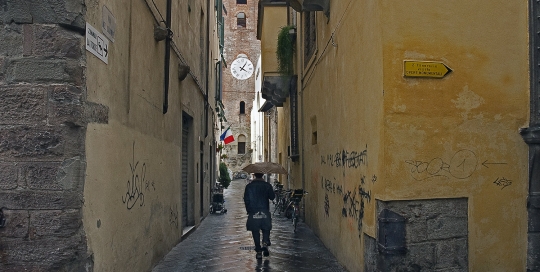 Lucca Clock Tower in Rain