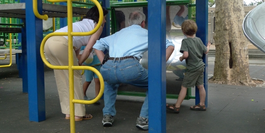 Mac, Susan and Stranger in Park, Manhattan