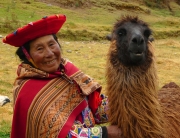 Quechua Woman with her Companion at Tambomachay