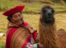 Quechua Woman with her Companion at Tambomachay