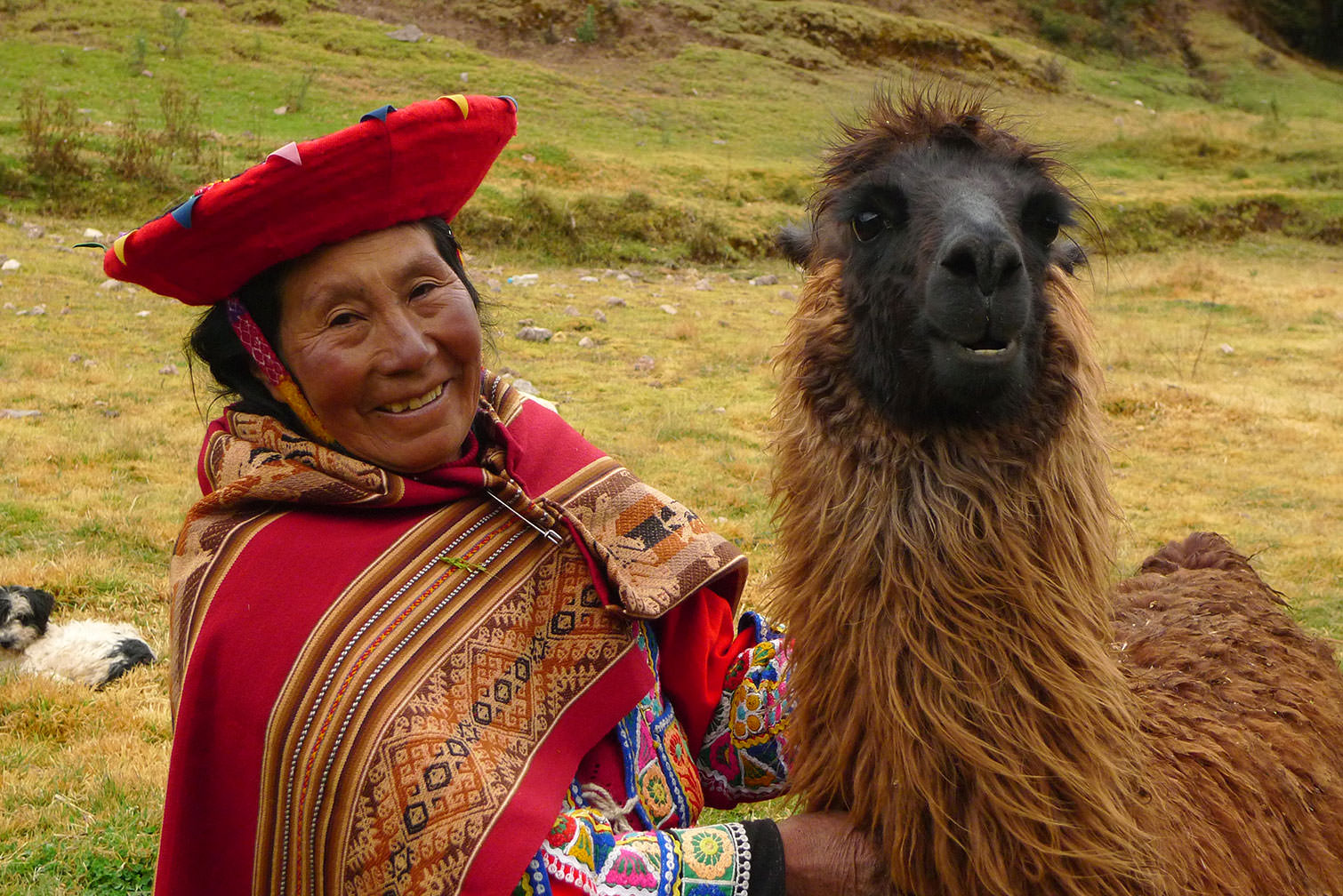 Quechua Woman with her Companion at Tambomachay