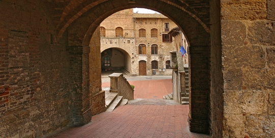 Stairs to Plaza, San Gimignano
